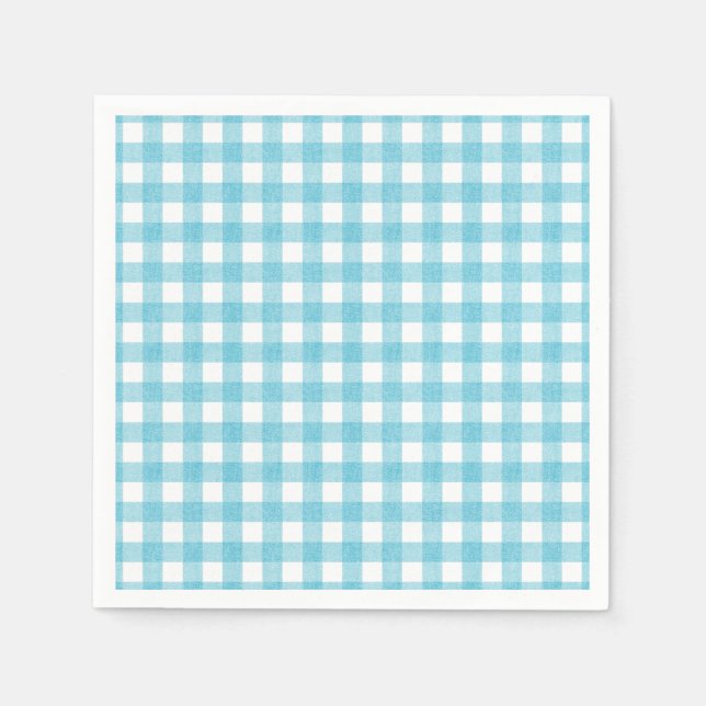 Servilleta De Papel Por el Sea Gingham Paper Napkin (Anverso)
