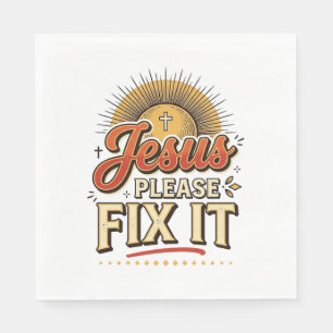 Servilleta De Papel Por favor Jesús arréglalo tipografía cristiana vin