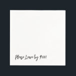 Servilleta De Papel ¡Por favor, váyase a las 9:00! Simple Design Funny<br><div class="desc">Siempre estoy seguro de que para reír, este simple diseño y un mensaje humorístico llegan al punto: "¡Por favor, váyanse a las 9:00!" El texto aparece en un tipo de letra negrita y moderna de escritura a mano. Este es un diseño totalmente editable: puedes cambiar la hora, tus colores, fuentes......</div>
