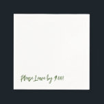 Servilleta De Papel ¡Por favor, váyase a las 9:00! Simple Design Funny<br><div class="desc">Siempre estoy seguro de que para reír, este simple diseño y un mensaje humorístico llegan al punto: "¡Por favor, váyanse a las 9:00!" El texto aparece en un tipo de letra negrita y moderna de escritura a mano. Este es un diseño totalmente editable: puedes cambiar la hora, tus colores, fuentes......</div>