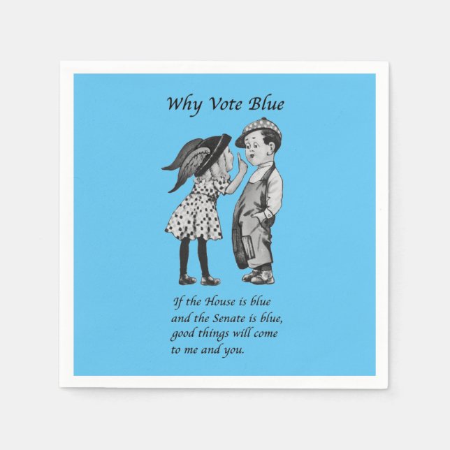 Servilleta De Papel Por qué votar azul en las servilletas de 2022 (Anverso)