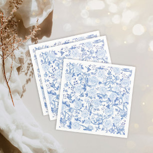 Servilleta De Papel Porcelana florida de la moda Blue White Chinoiseri