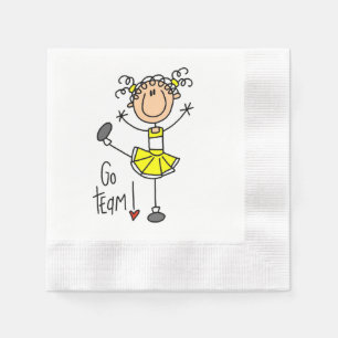 Servilleta De Papel Porrista del equipo amarillo animadora