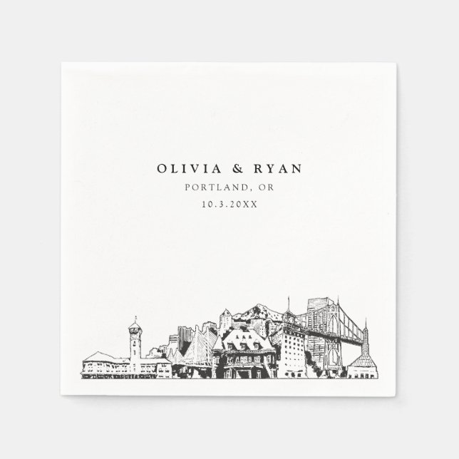 Servilleta De Papel Portland Boda Paper Cocktail Napkin (Anverso)