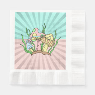 Servilleta De Papel Portobello Mushroom Cute Pastel