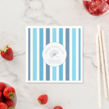 Posavasos de Piedra con Raya Azul Personalizado