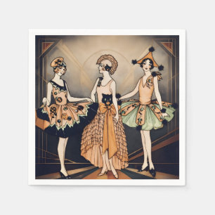 Servilleta De Papel Póster antiguo de Halloween Art Déco de Flapper