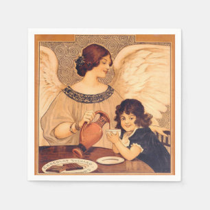 Servilleta De Papel Póster Antiguo del Ángel de Chocolate Francés: Art