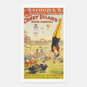 Servilleta De Papel Póster de espectáculo secundario de Coney Island d
