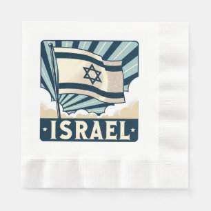 Servilleta De Papel Poster de Viajes de Israel Vintage