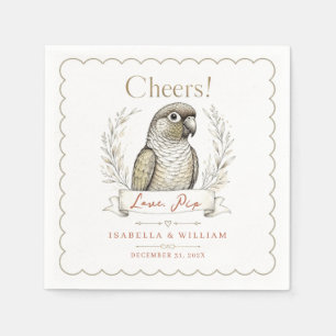 Servilleta De Papel Póster Imprimible de Cóctel de Boda de Loro Person