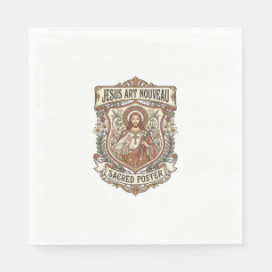 Servilleta De Papel Póster Sagrado Art Nouveau Jesús Póster Sagrado Ar