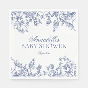 Servilleta De Papel Postre de Baby Shower Floral Vintage Chinoiserie A