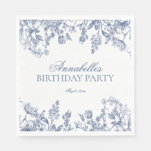 Servilleta De Papel Postre de cumpleaños floral vintage Chinoiserie az