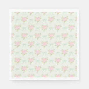 Servilleta De Papel Postre de Fiesta Floral Antiguo Verde Elegante