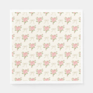 Servilleta De Papel Postre de fiesta floral elegante vintage melocotón