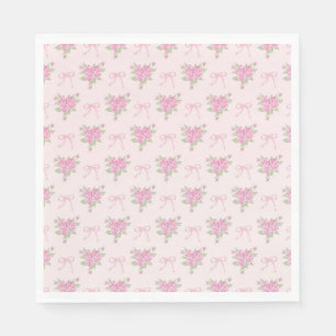 Servilleta De Papel Postre de fiesta floral elegante vintage rosa