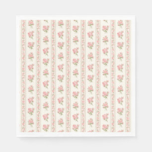 Servilleta De Papel Postre de fiesta floral vintage elegante melocotón