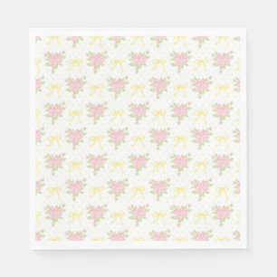Servilleta De Papel Postre Floral Antiguo Amarillo Elegante de Fiesta