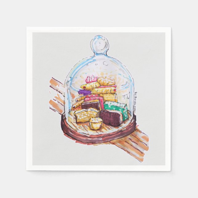 Servilleta De Papel Postres bajo la cúpula de vidrio (Anverso)