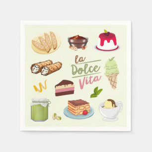Servilleta De Papel Postres Dulces Italianos