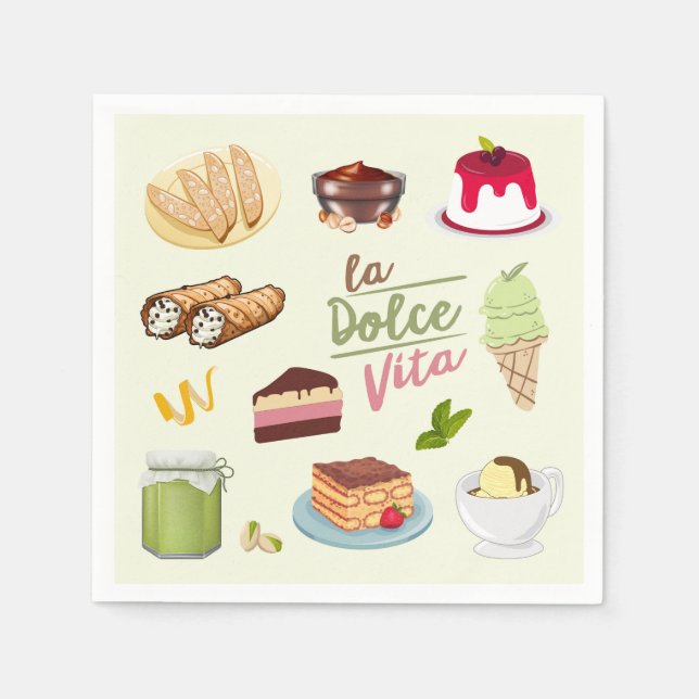 Servilleta De Papel Postres Dulces Italianos (Anverso)