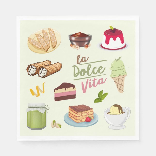 Servilleta De Papel Postres Dulces Italianos (Anverso)