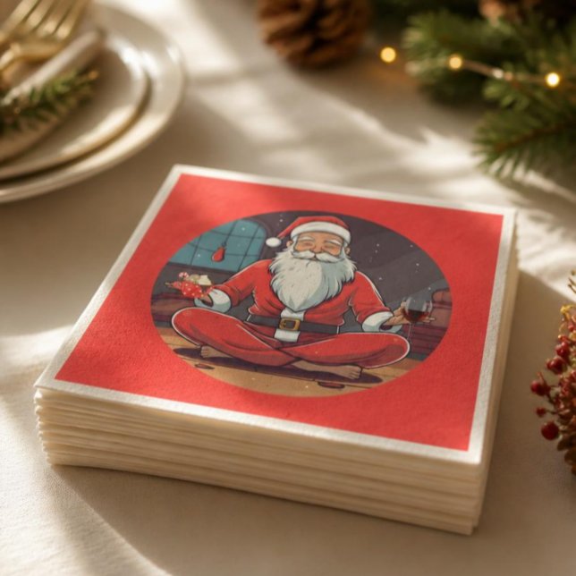 Servilleta De Papel Postura de Yoga de Santa de Navidad  (Subido por el creador)