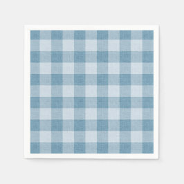 Servilleta De Papel Powder Blue Gingham Buffalo Check Linen Texture