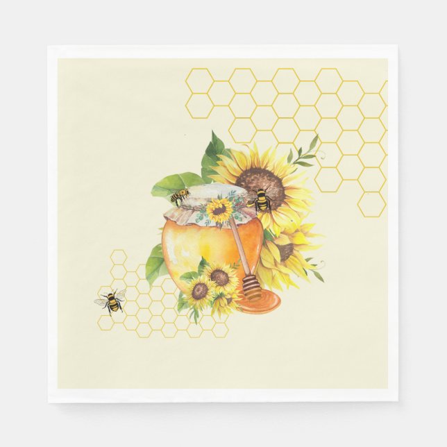 Servilleta De Papel Pozo de miel dulce de lilo y abeja (Anverso)