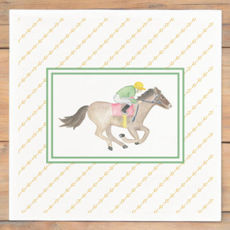 Servilleta De Papel Preakness Party de Jockey de Acuarela Caballo de C