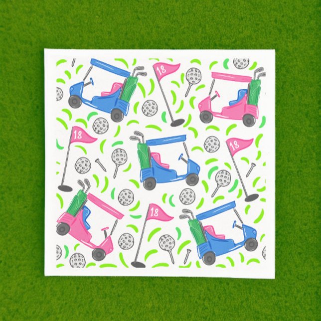 Servilleta De Papel Preámbulo de golf verde azul rosa (Subido por el creador)