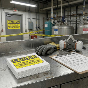 Servilleta De Papel Precaución Rótulo Uso Aparato De Respiración Aprob