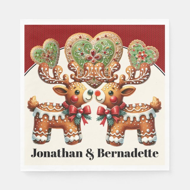 Servilleta De Papel Precioso amor por los renos (Anverso)