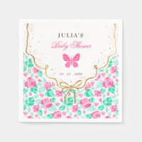 Precioso arcoiris dorado floral Rosa rosa baby sho