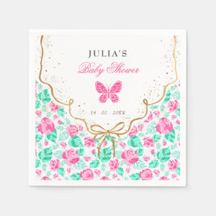 Servilleta De Papel Precioso arcoiris dorado floral Rosa Rosa tierno b