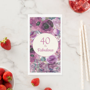 Servilleta De Papel Precioso floral acuarela púrpura 40 fabuloso