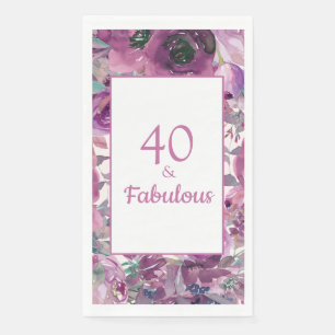 Servilleta De Papel Precioso floral acuarela púrpura 40 fabuloso