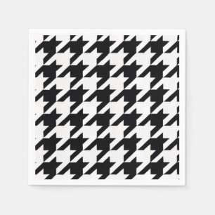 Servilleta De Papel Precioso Houndstooth Blanco Negro