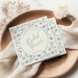Servilleta De Papel Precioso Regalo Floral Azul para Despedida de Solt