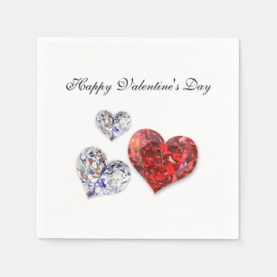 Servilleta De Papel Preciosos y elegantes corazones de diamantes