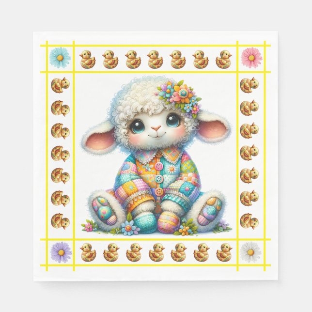 Servilleta De Papel Precious Baby Animals Theme - Invitación (Anverso)