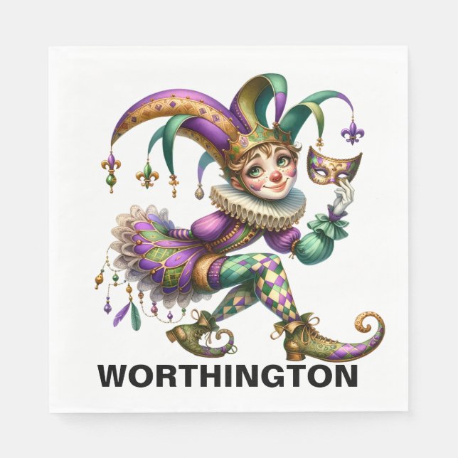 Servilleta De Papel Precious Jester Masquerade Theme (Anverso)