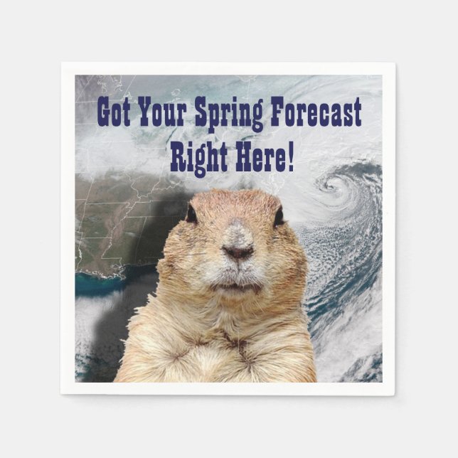 Servilleta De Papel Predicción de primavera de Groundhog (Anverso)