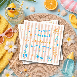 Servilleta De Papel Pregnant & Poolside Summer Pool Party Baby Shower