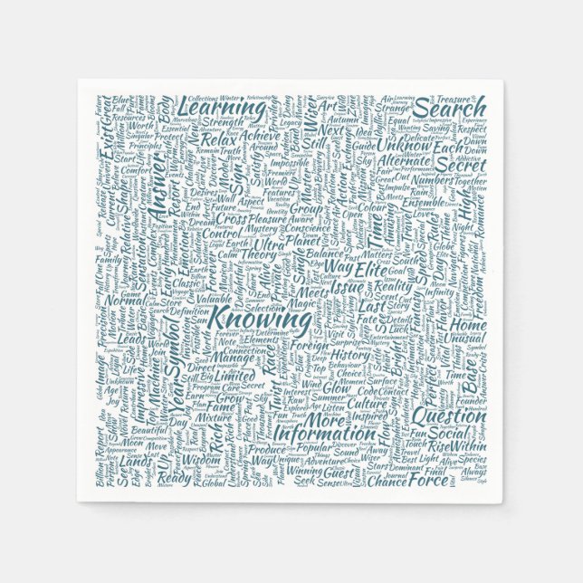 Servilleta De Papel Pregunta Apprendre Nuage MotssTexte Motif Mensaje (Anverso)