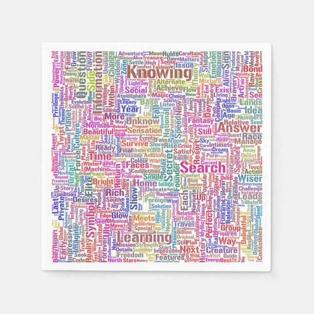 Servilleta De Papel Pregunta Apprendre Nuage MotssTexte Motif Mensaje (Anverso)