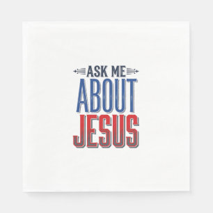 Servilleta De Papel Pregúntame sobre Jesús Diseño de camiseta cristian