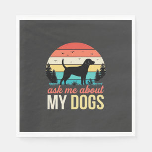Servilleta De Papel Pregúntame sobre mis perros Retro Sunset_1