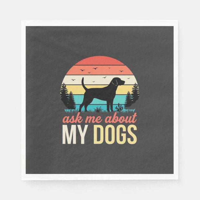 Servilleta De Papel Pregúntame sobre mis perros Retro Sunset_1 (Anverso)